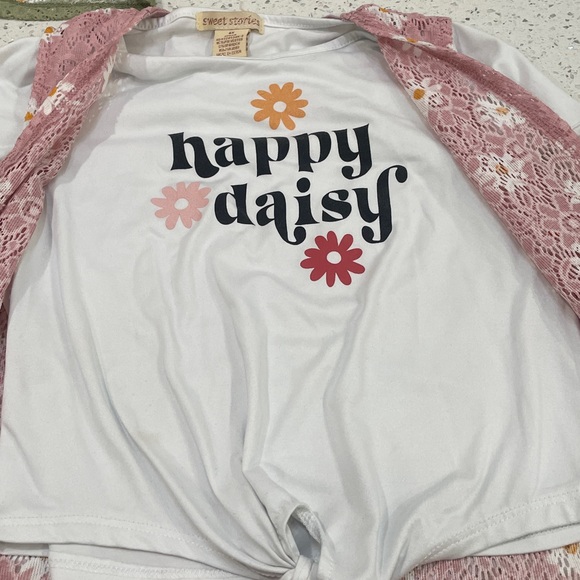 Girls Floral Lace Vest and T-Shirt Set size small - Picture 3 of 7